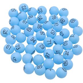 Toyvian 100pcs Numbered Balls 1-100 Lottery Balls Table Tennis Balls Printed Ping Pong Balls with Numbers for DIY Project Bingo Game Entertainment - Blue