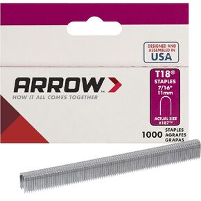 Arrow Fastener 186 3/8" 1,000 Count T18 Staples