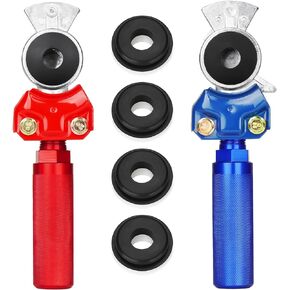 Glad Hand Handles, Air Glad Hand for Semi Trucks and Trailers with Extension Handles, Tractor Glad Hand Grips with Seals for Air Hose Freightliner, 2pcs Red + 2pcs Blue