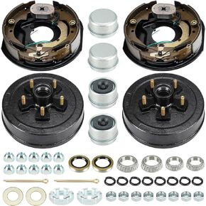 5 on 5 Bolt Circle Drum Kits w/ 10" x 2-1/4" Left and Right Electric Brake for 3500lbs Trailer Axle