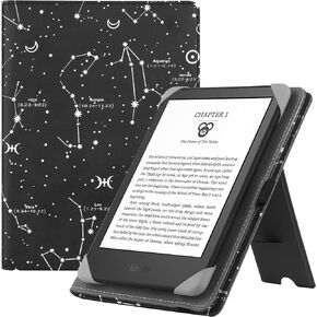 Universal Case for 6" eReaders, Folio Leather Stand Cover with Handstrap Compatible with All 6 inch Kindle/Paperwhite/Kobo/Tolino/Pocketook/Sony E-Book Reader-COS