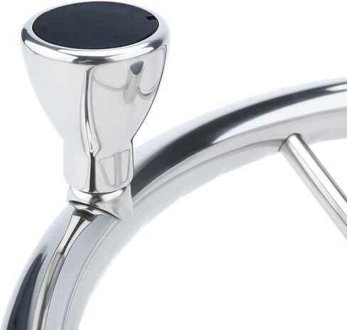 عجلة قيادة قارب من الفولاذ المقاوم للصدأ مقاس 13-1/2 بوصة من NovelBee، عجلة قيادة بحرية بنمط مدمر بخمسة قضبان مع مقبض تحكم وغطاء مركزي بلاستيكي in Kuwait