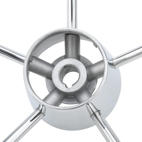 عجلة قيادة قارب من الفولاذ المقاوم للصدأ مقاس 13-1/2 بوصة من NovelBee، عجلة قيادة بحرية بنمط مدمر بخمسة قضبان مع مقبض تحكم وغطاء مركزي بلاستيكي in Kuwait