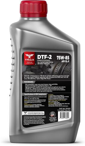 TRIAX DTF-2 Professional 75W-85 GL-5 - Full Synthetic Differential & Drive Train Fluid, Lifetime Fill, Limited Slip Ready (1 Quart) in Saudi Arabia
