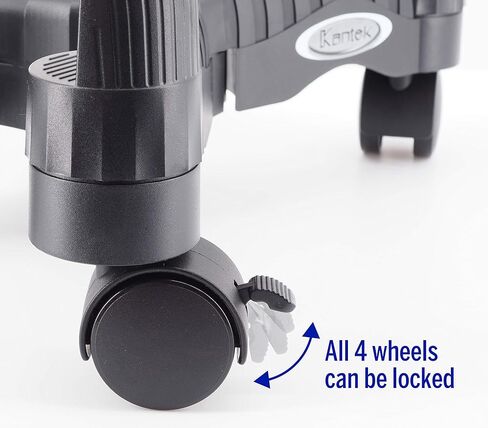 حامل وحدة المعالجة المركزية المحمول من Kantek مع عرض قابل للتعديل وعجلات قفل، عرض 16 بوصة × عمق 7 بوصة × ارتفاع 4.8 بوصة (CS200B)، أسود in Kuwait