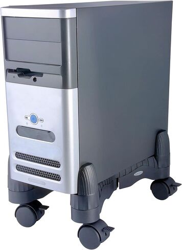 حامل وحدة المعالجة المركزية المحمول من Kantek مع عرض قابل للتعديل وعجلات قفل، عرض 16 بوصة × عمق 7 بوصة × ارتفاع 4.8 بوصة (CS200B)، أسود in Kuwait