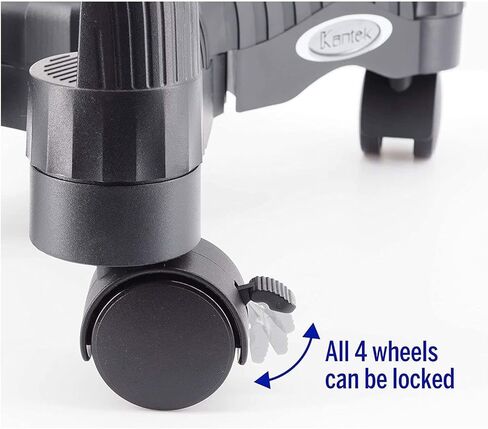 حامل وحدة المعالجة المركزية المحمول من Kantek مع عرض قابل للتعديل وعجلات قفل، عرض 16 بوصة × عمق 7 بوصة × ارتفاع 4.8 بوصة (CS200B)، أسود in Kuwait