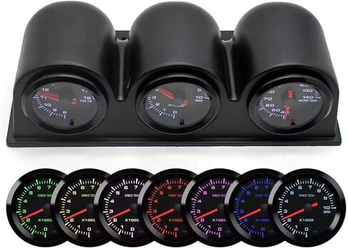 SINCO TECH OBDII 52MM 7 Color Backlight Meter RPM Water Temperature Voltage Gauge in Saudi Arabia