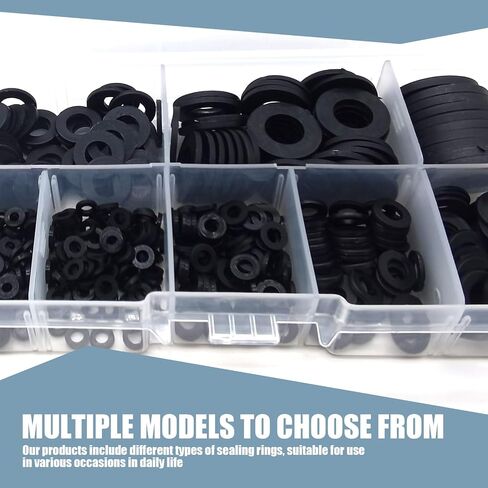 Pack-500 Nylon Washers, O-Shape Rings, Plastic Sealing Rings Assortment Kit, Flat Round Washers Set, Insulation Repair Tools, Gasket Replacements, Universal for Most Cars, Trucks (Black) in Saudi Arabia