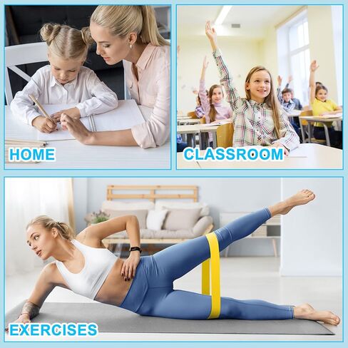 24 Pcs Chair Bands for Kids Colorful ADHD Tools for Kids Fidget Band Chair Rubber Band Stretchy Resistance Fidget Bands for Kids Chairs Students ADHD Sensory (Elegant Colors,Mixed Sizes) in Kuwait