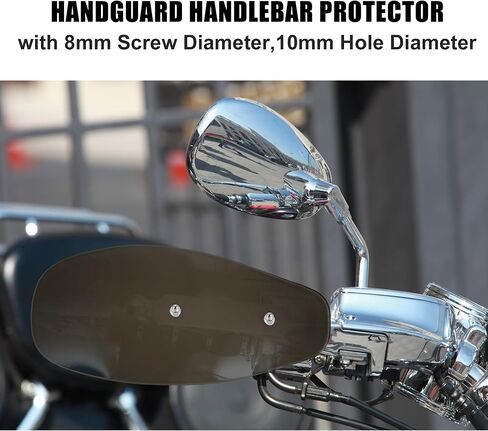 Motoforti 1 زوج دراجة نارية 10 مم ثقب قطر المقود Handguard اليد الحرس الزجاج الأمامي انحراف حامي ل هارلي لهوندا لياماها اللون المدخن in Kuwait