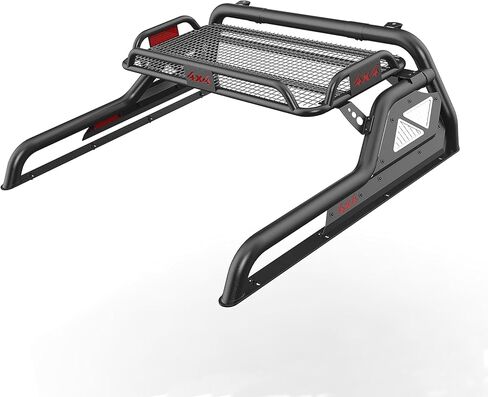 Kehosx Black Roll Bar، حامل السرير، حامل البضائع، سلة الأمتعة، تخزين متوافق مع دودج رام، فورد، نيسان، جي إم سي، تويوتا، شيفروليه، شريط رول أسود مع سلة البضائع in Kuwait