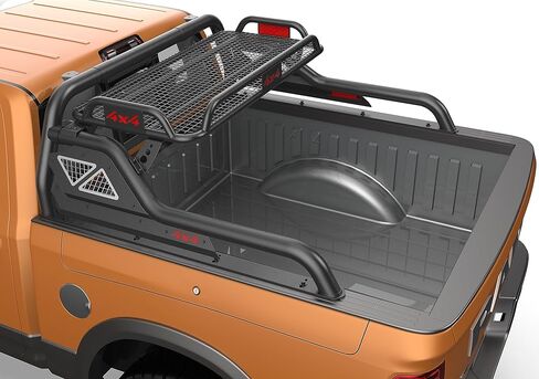 Kehosx Black Roll Bar، حامل السرير، حامل البضائع، سلة الأمتعة، تخزين متوافق مع دودج رام، فورد، نيسان، جي إم سي، تويوتا، شيفروليه، شريط رول أسود مع سلة البضائع in Kuwait