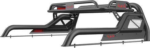 Kehosx Black Roll Bar، حامل السرير، حامل البضائع، سلة الأمتعة، تخزين متوافق مع دودج رام، فورد، نيسان، جي إم سي، تويوتا، شيفروليه، شريط رول أسود مع سلة البضائع in Kuwait