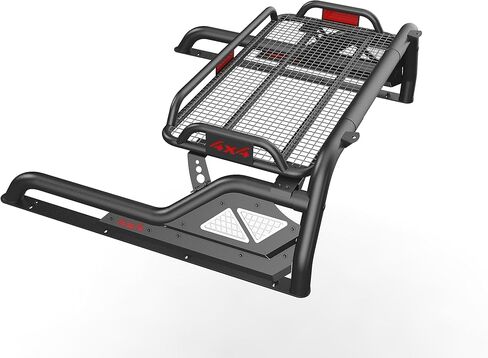 Kehosx Black Roll Bar، حامل السرير، حامل البضائع، سلة الأمتعة، تخزين متوافق مع دودج رام، فورد، نيسان، جي إم سي، تويوتا، شيفروليه، شريط رول أسود مع سلة البضائع in Kuwait