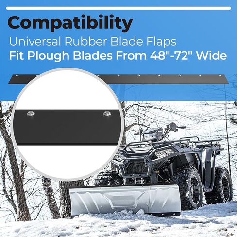 PalpitateC 72 بوصة غطاء شفرة محراث الثلج المطاطي متوافق مع Polaris & Kolpin Universal Snow Plough Blade Flap، يناسب ATV Quad 4-Wheeler UTV جنبًا إلى جنب استبدال ملحقات عاكس المحراث -10-0190 in Kuwait