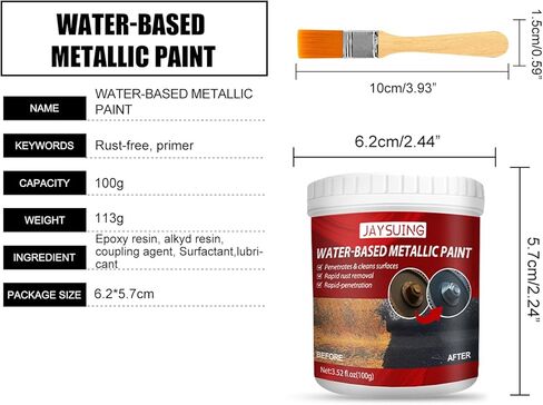 Wizia Water-Based Rust Remover for Metal, Car Chassis Derusting - Multi-Functional Universal Rust Converter Gel with Brush for Metallic Car Paint in Kuwait