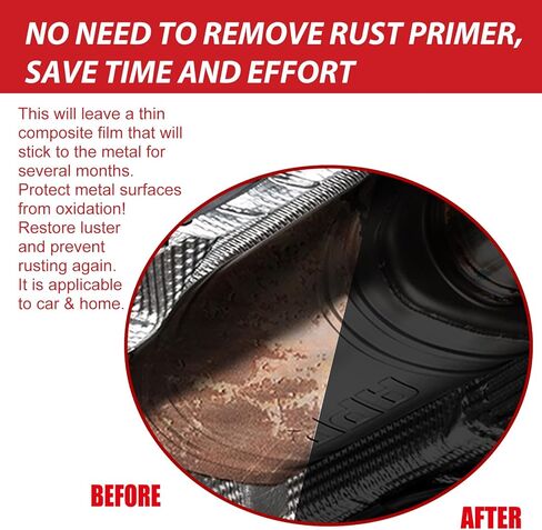 Wizia Water-Based Rust Remover for Metal, Car Chassis Derusting - Multi-Functional Universal Rust Converter Gel with Brush for Metallic Car Paint in Kuwait