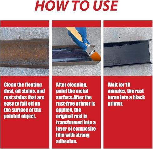 Wizia Water-Based Rust Remover for Metal, Car Chassis Derusting - Multi-Functional Universal Rust Converter Gel with Brush for Metallic Car Paint in Kuwait