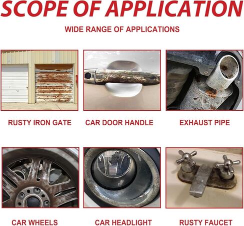 Wizia Water-Based Rust Remover for Metal, Car Chassis Derusting - Multi-Functional Universal Rust Converter Gel with Brush for Metallic Car Paint in Kuwait