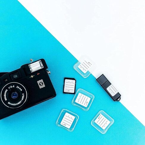 (120 Count) SD Card Labels Flash Drive Labels Stickers with 6 Free SD Card Cases & Container Multi-use Writable & Removable Stick-On Camera Memory Card Labels in Saudi Arabia