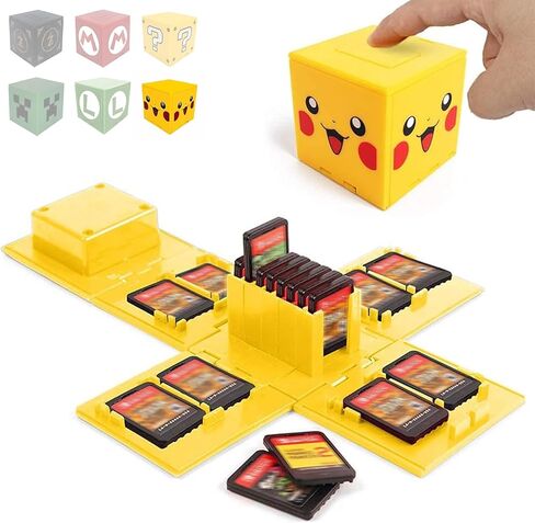 حافظة بطاقات الألعاب لجهاز نينتندو سويتش، حامل بطاقات ألعاب سويتش قابل للتشوه، صندوق تخزين بطاقات ألعاب سويتش مكعب، منظم بطاقات ألعاب سويتش ذو سعة كبيرة، 16 فتحة (A-5) in Kuwait