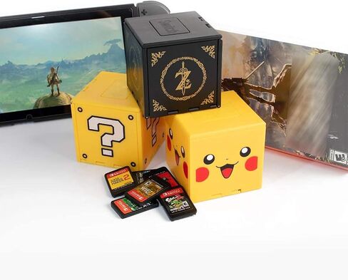 حافظة بطاقات الألعاب لجهاز نينتندو سويتش، حامل بطاقات ألعاب سويتش قابل للتشوه، صندوق تخزين بطاقات ألعاب سويتش مكعب، منظم بطاقات ألعاب سويتش ذو سعة كبيرة، 16 فتحة (A-5) in Kuwait