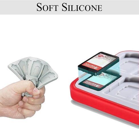 Switch Game Card Case Compatible with Nintendo Switch,Game Card Storage Holder,New Portable Thin Card Protection Case with 24 Game Card Slots and 24 TF Card Slots (A) in Saudi Arabia