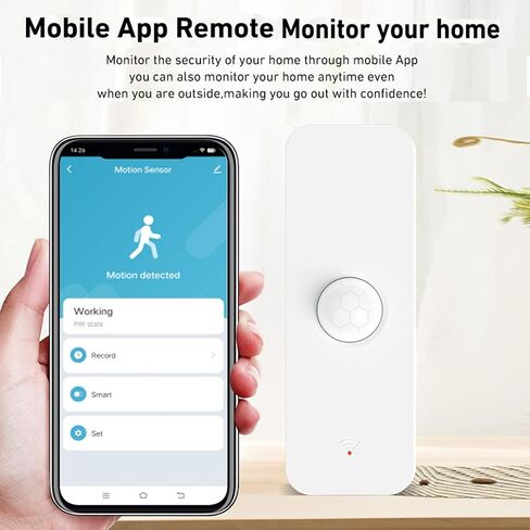 Smart PIR Motion Sensor: WiFi Motion Detector with App Notification Alerts, Wireless Contact Sensor for Home Security and Smart Home Automation, No Hub Required, Compatible with Alexa in Saudi Arabia