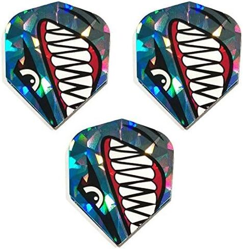 Art Attack Harrows Hologram Angry Ocean Shark 75 Micron Strong Dart Flights (1 Set) in Saudi Arabia