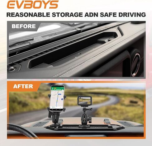 حامل الهاتف Wrangler JL Gladiator Phone Mount JT Dash Mount Platform حامل الهاتف الخليوي لعام 2018+ Wrangler JL حامل الهاتف Mount& 2020+ Gladiator JT(ليس لـ 4xe) متوافق مع الأجهزة المتعددة in Kuwait