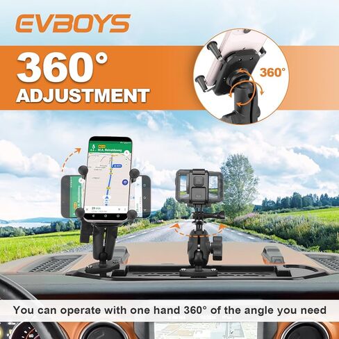 حامل الهاتف Wrangler JL Gladiator Phone Mount JT Dash Mount Platform حامل الهاتف الخليوي لعام 2018+ Wrangler JL حامل الهاتف Mount& 2020+ Gladiator JT(ليس لـ 4xe) متوافق مع الأجهزة المتعددة in Kuwait