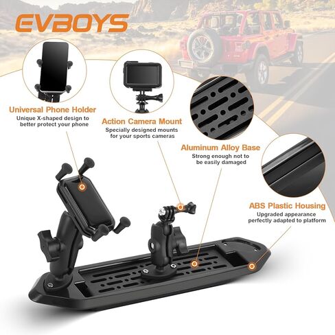 حامل الهاتف Wrangler JL Gladiator Phone Mount JT Dash Mount Platform حامل الهاتف الخليوي لعام 2018+ Wrangler JL حامل الهاتف Mount& 2020+ Gladiator JT(ليس لـ 4xe) متوافق مع الأجهزة المتعددة in Kuwait