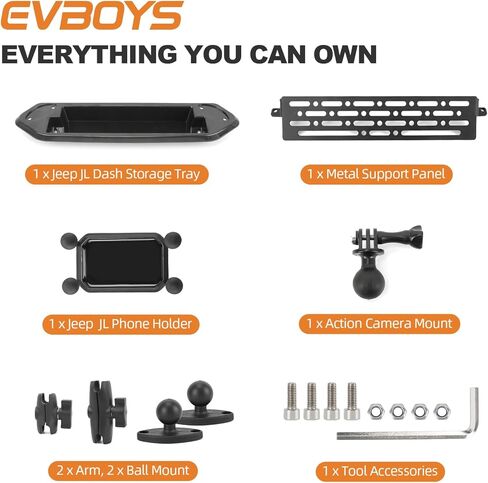 حامل الهاتف Wrangler JL Gladiator Phone Mount JT Dash Mount Platform حامل الهاتف الخليوي لعام 2018+ Wrangler JL حامل الهاتف Mount& 2020+ Gladiator JT(ليس لـ 4xe) متوافق مع الأجهزة المتعددة in Kuwait