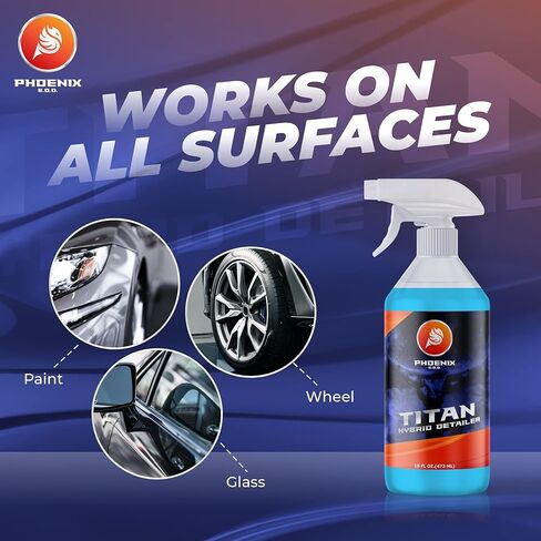 Titan Hybrid Detailer (16oz) - بخاخ تفاصيل طلاء السيراميك الهجين الذي يلمع وينظف ويحمي - طلاء علوي لغسيل السيارات وواقي الطلاء - يدوم لفترة أطول من شمع السيارة in Kuwait