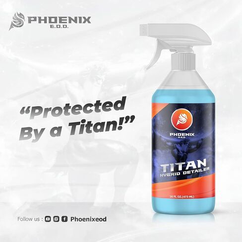 Titan Hybrid Detailer (16oz) - بخاخ تفاصيل طلاء السيراميك الهجين الذي يلمع وينظف ويحمي - طلاء علوي لغسيل السيارات وواقي الطلاء - يدوم لفترة أطول من شمع السيارة in Kuwait