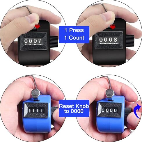 Handheld Tally Counter Handy Click Manual Digital clicker Stitch Tally Counters Mechanical Palm Pitch 4-Digit Number Click Counter Number Count for People, Golf, Crochet, Lap,Knitting,Toddler & Fidget in Saudi Arabia