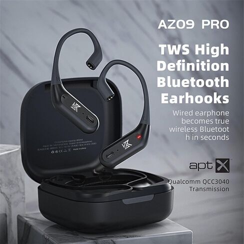 KZ AZ09 PRO بلوتوث 5.2 ترقية كابل محول لاسلكي كابل KZ استبدال كابل لـ iem KZ ZS10 PRO/ZSN Pro X/ZSN PRO/EDX PRO/DQS/AS16/PR2/zex pro/CRA/C10/C12 سماعات أذن (C PIN، أسود) in Kuwait