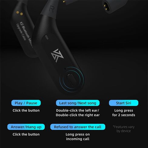 KZ AZ09 PRO بلوتوث 5.2 ترقية كابل محول لاسلكي كابل KZ استبدال كابل لـ iem KZ ZS10 PRO/ZSN Pro X/ZSN PRO/EDX PRO/DQS/AS16/PR2/zex pro/CRA/C10/C12 سماعات أذن (C PIN، أسود) in Kuwait