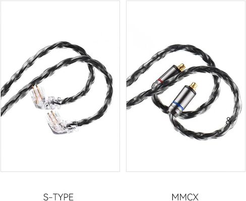 Linsoul QKZ Q1 MAX 16 حامل 352 نواة سماعات HiFi مطلية بالفضة كابل ترقية مع كابل استبدال قابس 2.5 مم / 3.5 مم / 4.4 مم قابل للتبديل لعشاق الصوت (أسود، MMCX) in Saudi Arabia