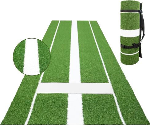 Umisu Softball Pitching Mat 10' x 3',Portable Softball Pitching Rubber Mound,Softball Pitching Aids for Indoor Outdoor Pitching Practice by Softball with Pitching Pad Anti-Fade Anti-Slip Pitch-Green in Kuwait