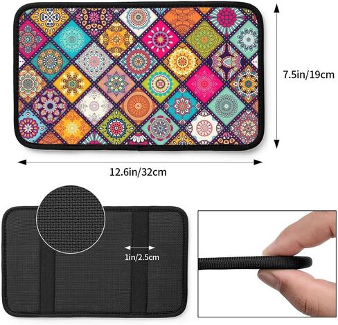 SXEACVS Flower Pink Car Center Console Pad for Women Men Universal Accessories Vehicle SUV Truck Auto Armrest Cover Protector Cushion Decoration in Saudi Arabia