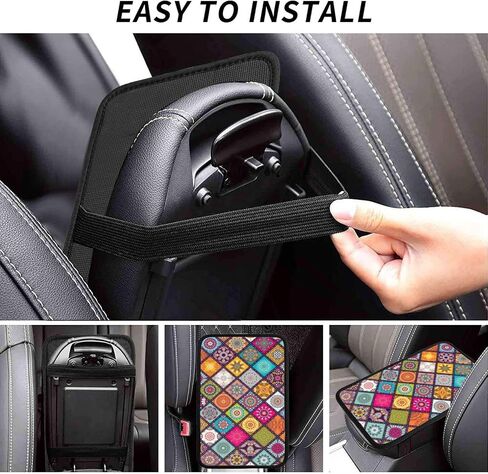 SXEACVS Flower Pink Car Center Console Pad for Women Men Universal Accessories Vehicle SUV Truck Auto Armrest Cover Protector Cushion Decoration in Saudi Arabia