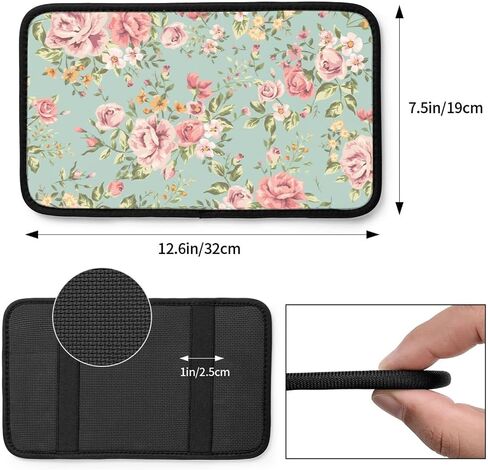 SXEACVS Flower Pink Car Center Console Pad for Women Men Universal Accessories Vehicle SUV Truck Auto Armrest Cover Protector Cushion Decoration in Saudi Arabia