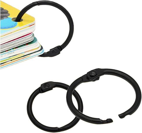 BENLIUDH حلقات بيندر، 100 حزمة حلقات كتاب حلقات معدنية 2/3 بوصة مقاطع حلقية - أحجام متنوعة حلقات مجلد كتب لحلقات مفاتيح مجلد الكتب المكتب والمدرسة (أسود، 2/3 بوصة) in Kuwait