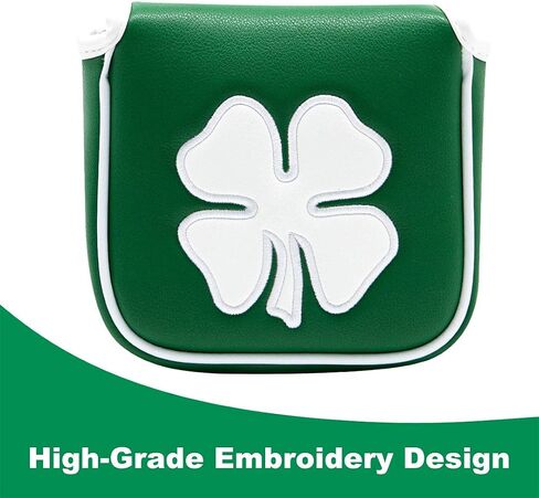 Barudan Golf Lucky Shamrock Heel Shaft Mallet Cover Square Mallet Putter Cover Headcover Magnetic for Scotty Cameron 6M DB Taylormade Spider S Ping in Saudi Arabia