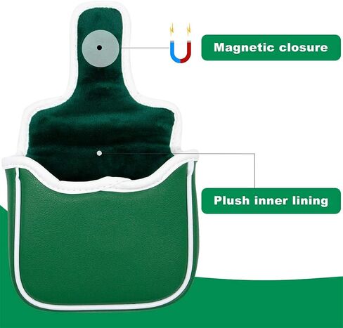 Barudan Golf Lucky Shamrock Heel Shaft Mallet Cover Square Mallet Putter Cover Headcover Magnetic for Scotty Cameron 6M DB Taylormade Spider S Ping in Saudi Arabia