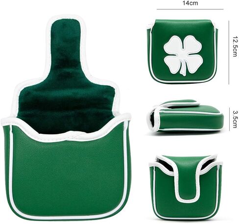 Barudan Golf Lucky Shamrock Heel Shaft Mallet Cover Square Mallet Putter Cover Headcover Magnetic for Scotty Cameron 6M DB Taylormade Spider S Ping in Saudi Arabia