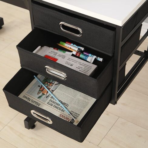 طاولة رسم قابلة للتعديل مع مقعد و3 أدراج، بيضاء in Kuwait