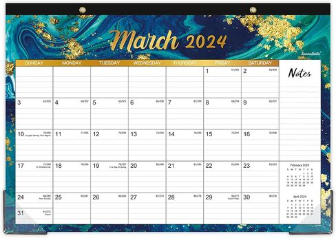 Calendar 2024-2025 - Desk Calendar 2024-2025, MAR 2024 - AUG 2025,18 Monthly 2024-2025 Desk/Wall Calendar 2-in-1, 16.9" x 11.9", with Corner Protectors, Ruled Blocks - Blue in Saudi Arabia